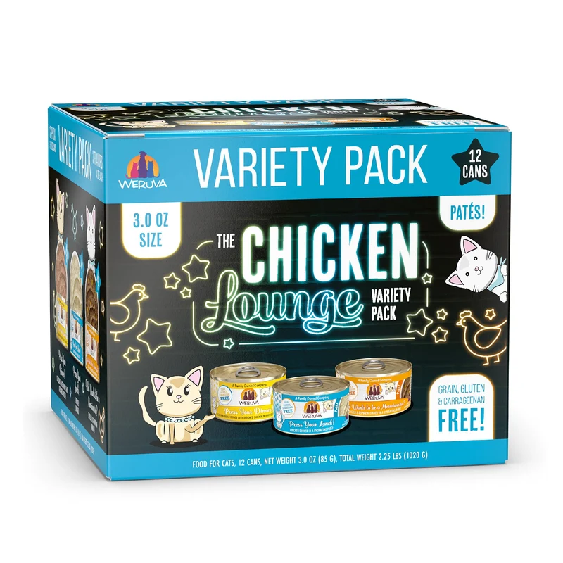 Weruva – Lot de 12 boîtes Paté Lounge au Poulet – 3oz