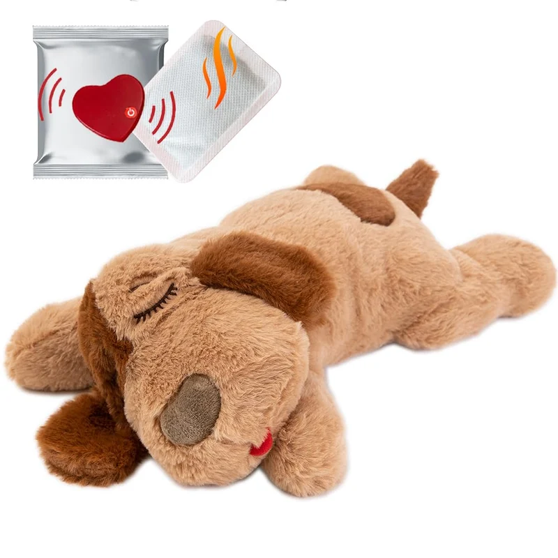 iHeartDogs Peluche Coeur Battant – Coussin de Réconfort pour Chiots | Jouet Anti-Anxiété