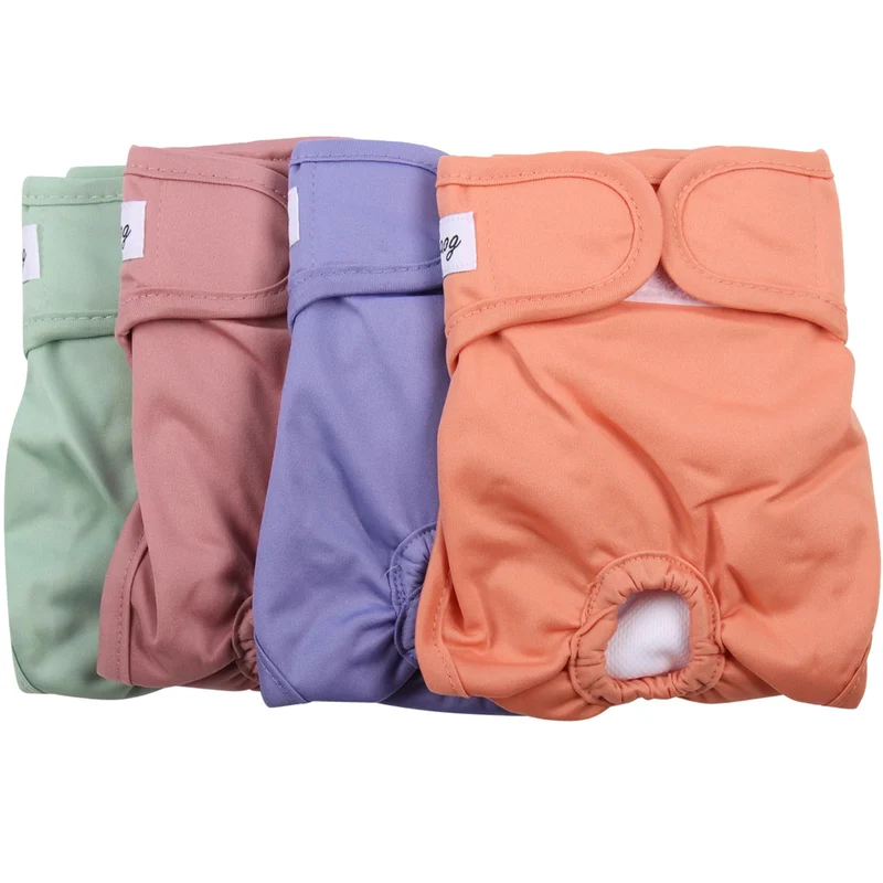 JoyDaog Couches Lavables pour Chien Femelle Taille M – Pack de 4, Pour Chaleur et Incontinence
