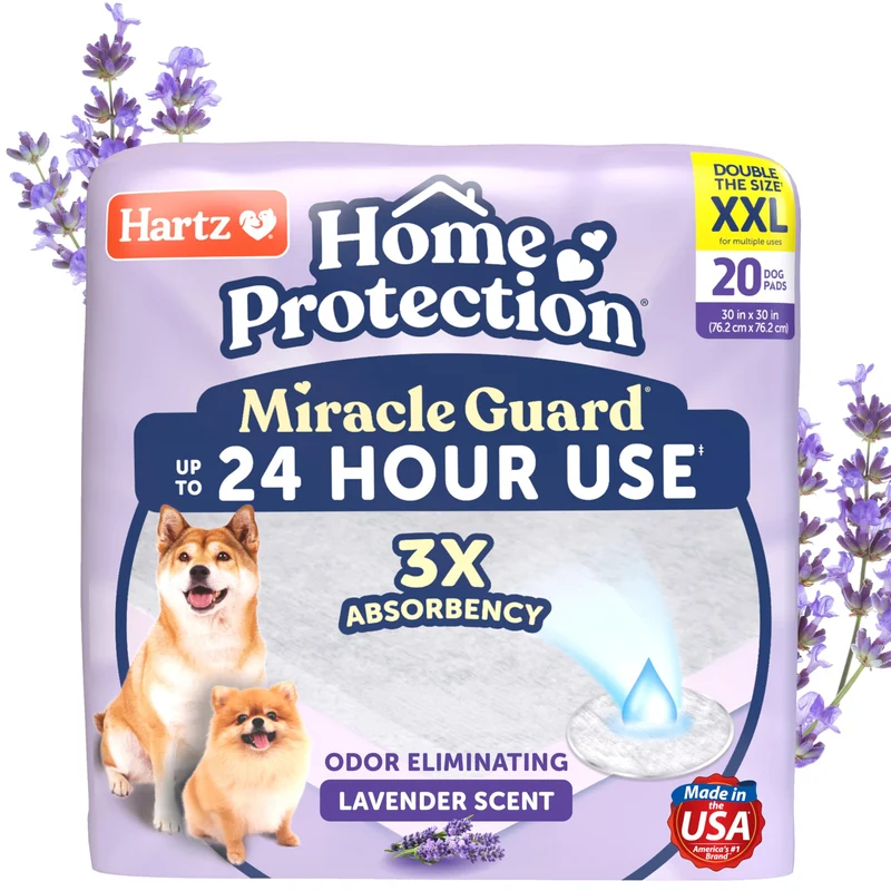 Hartz Miracle Guard Tampons Absorbants Chien 2XL – 24h Sans Fuite, Parfum Lavande