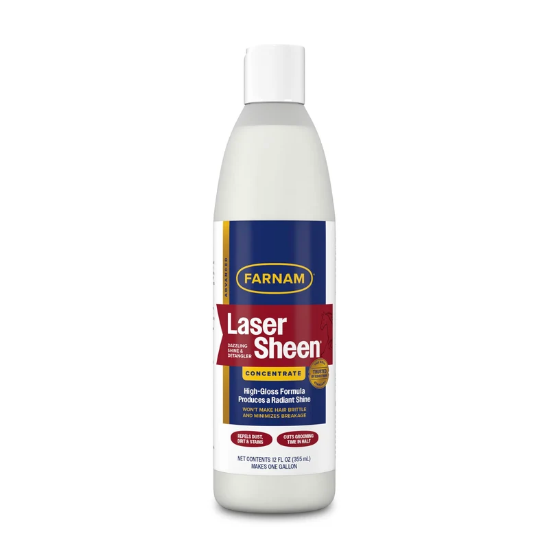Farnam Laser Sheen — Concentré Démêlant et Brillance Éblouissante pour Chevaux, 1 galon