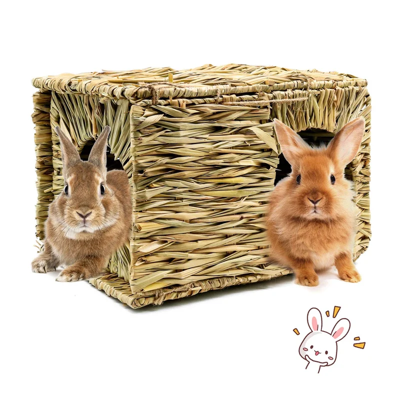 BWOGUE Grande Maison en herbe pour lapins – Cabane naturelle pliable
