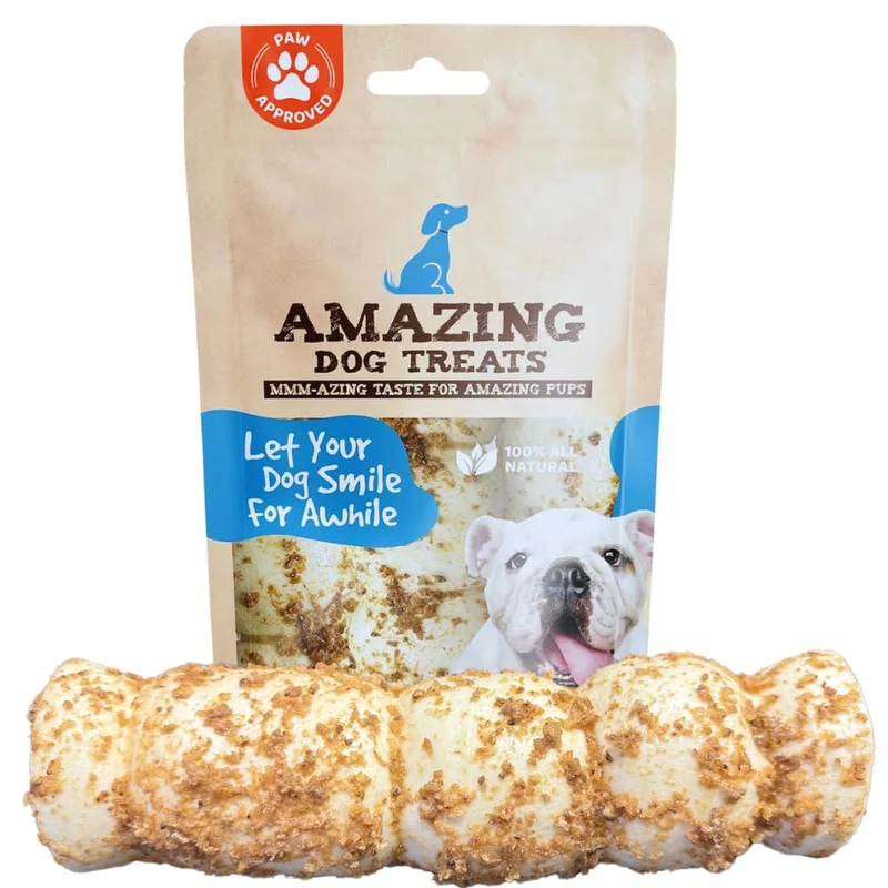 Amazing Dog Treats - Rouleaux de joue de bœuf mega épais (Saveur Bully Dust, 10 pouces, 3 pièces) – Alternative sans cuir brut pour chiens puissants