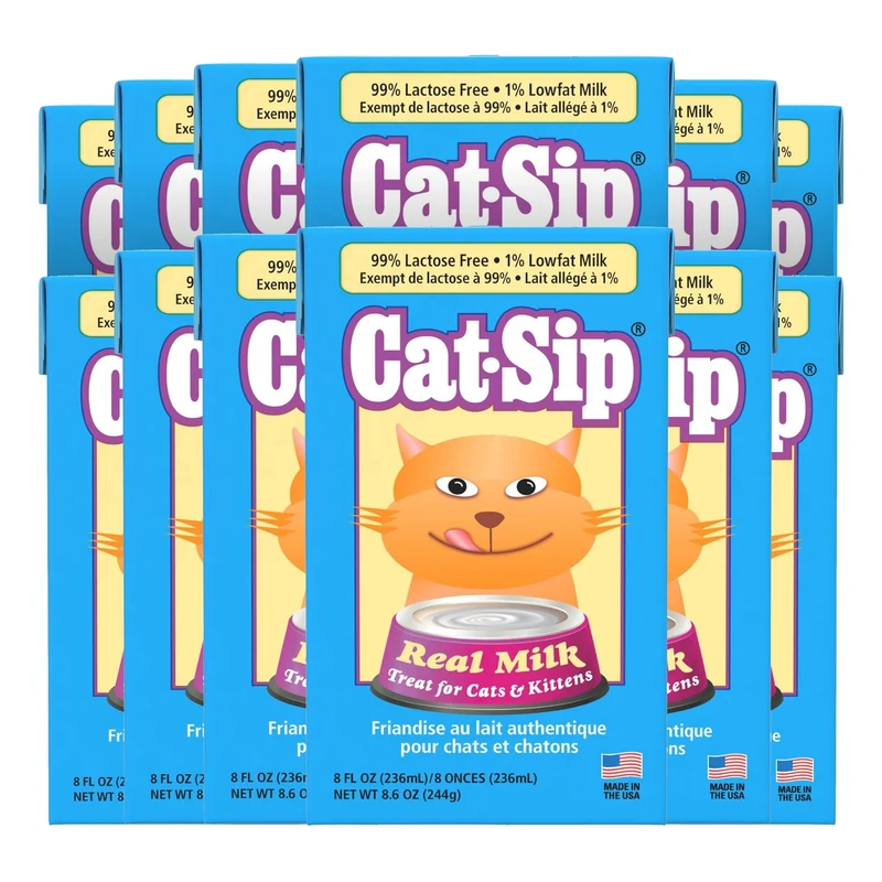 PetAg Cat-Sip Friandise Lait Réel – Chats et Chatons | Hydratation & Digestion Facile, Taurine pour Yeux et Cœur