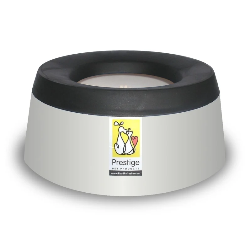 Road Refresher Prestige Pets – Distributeur d'eau sans déversement pour chats et chiens (gris, grand)