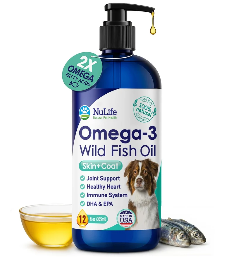 Huile Oméga‑3 Sauvage pour Chiens – NuLife Natural Pet Health, 12 oz
