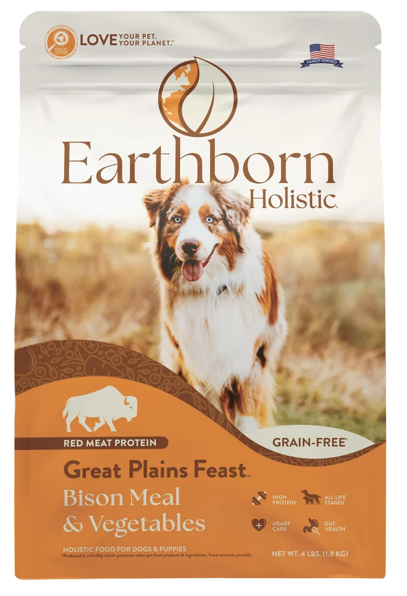 Earthborn Holistic Great Plains Feast — Croquettes sans céréales au bison pour chien
