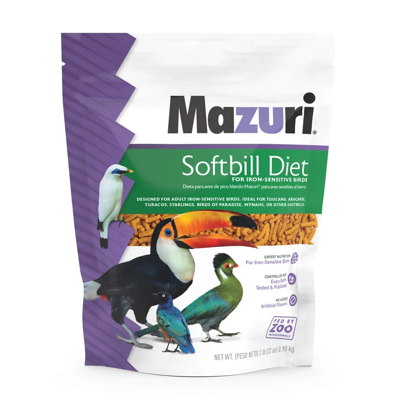 Mazuri | Régime Softbill pour Oiseaux Sensibles au Fer | Sachet 2 lb