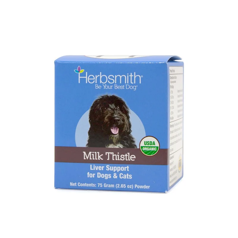 Herbsmith Chardon-Marie – Supplément foie pour chiens et chats, poudre biologique 75 g