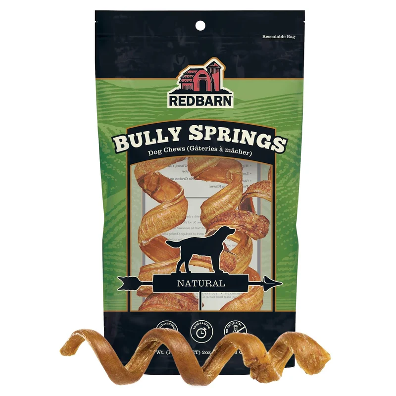 Redbarn Premium Bully Spring – Friandise spirale 100% bœuf pour chiens (4-6 po, 3 pièces)