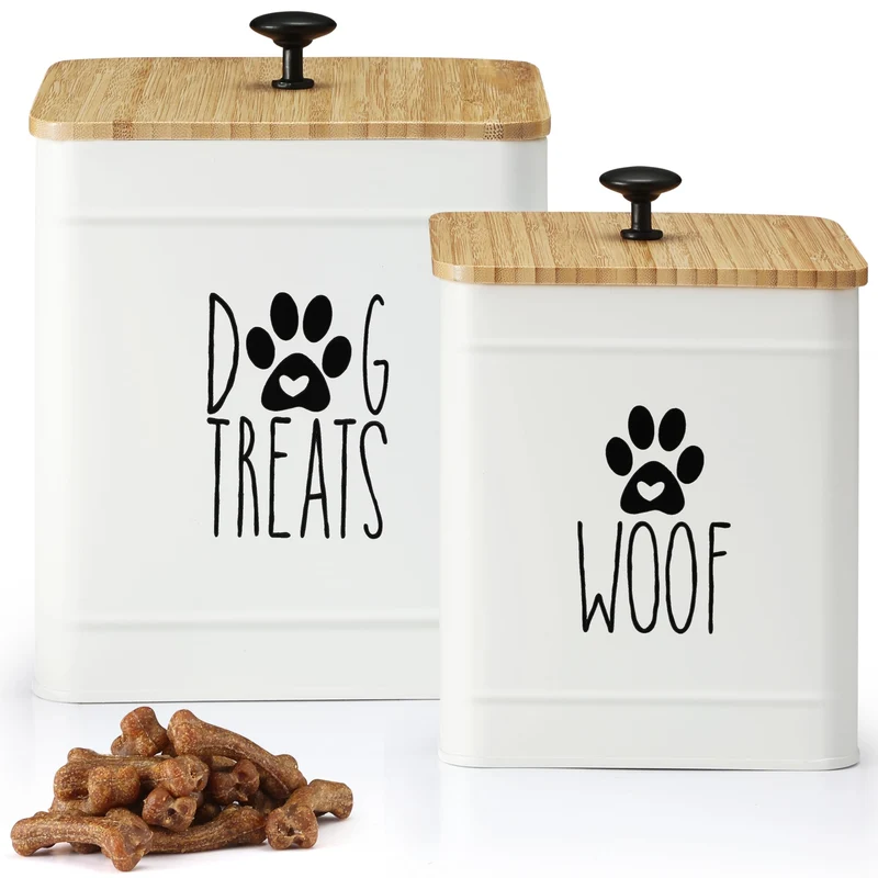 PERFNIQUE Bocaux Hermétiques pour Friandises (Lot de 2) — 2 Tailles, Blanc