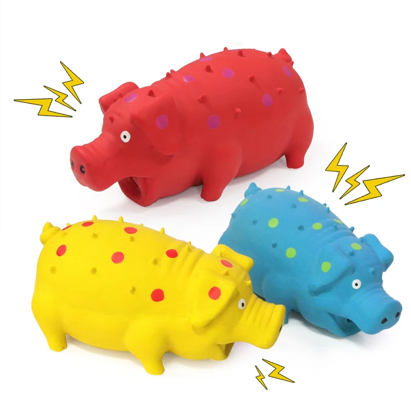 Guiwawa 3-Pack Jouets Cochon Siffleur pour Chiens – Durable et Ludique