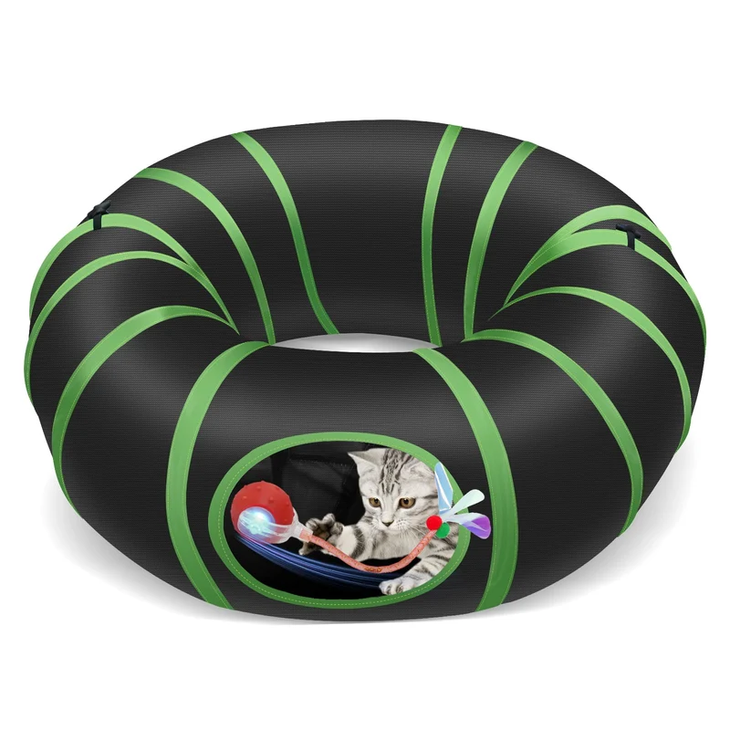 Sentoo Balle Interactive — Jouet Chat dans Tunnel Pliant, 3 Vitesses, Rechargeable USB