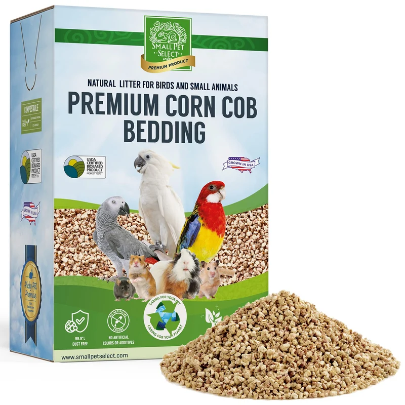 Litière 100% naturelle en trognons de maïs – Small Pet Select, 12 lb pour hamsters, cochons d’Inde et oiseaux