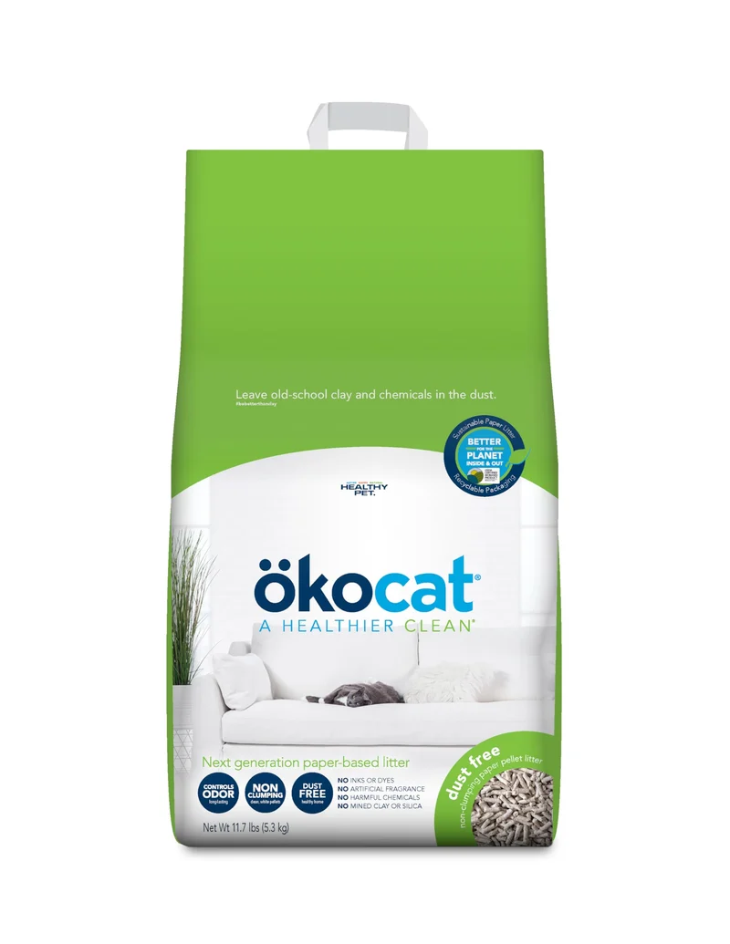 ökocat Litière Pellets Papier Sans Parfum – 11,7 lb, Sans Poussière, Contrôle des Odeurs, Idéale pour Allergies et Post-Opératoire