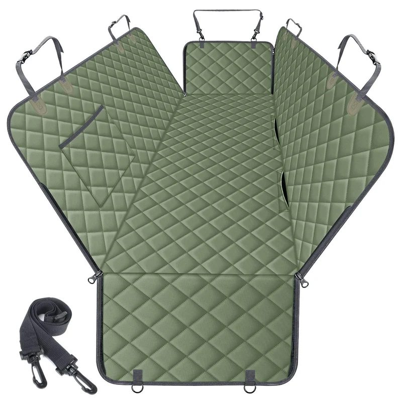 NECKORY Housse de Siège Arrière pour Chien – Hamac Imperméable et Antidérapant, Poches de Rangement, S Vert