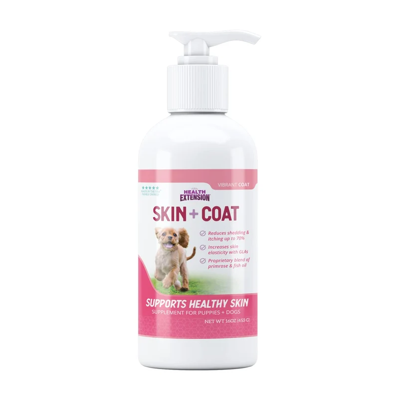 Health Extension Skin & Coat – Supplément pour Chiens et Chiots, 16oz, Oméga 3 & 6