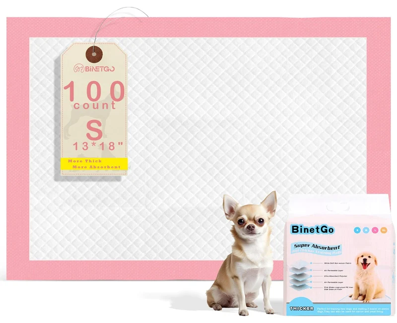 BinetGo Tapis d'entraînement Chiot 13x18 (100 pièces) – Sous-tapis ultra absorbants et anti-fuite