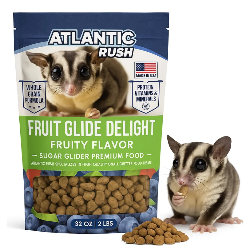 Atlantic Rush Fruit Glide Delight – Alimentation équilibrée pour marsupial volant, sac référmable 2 lb, fabriqué aux États-Unis