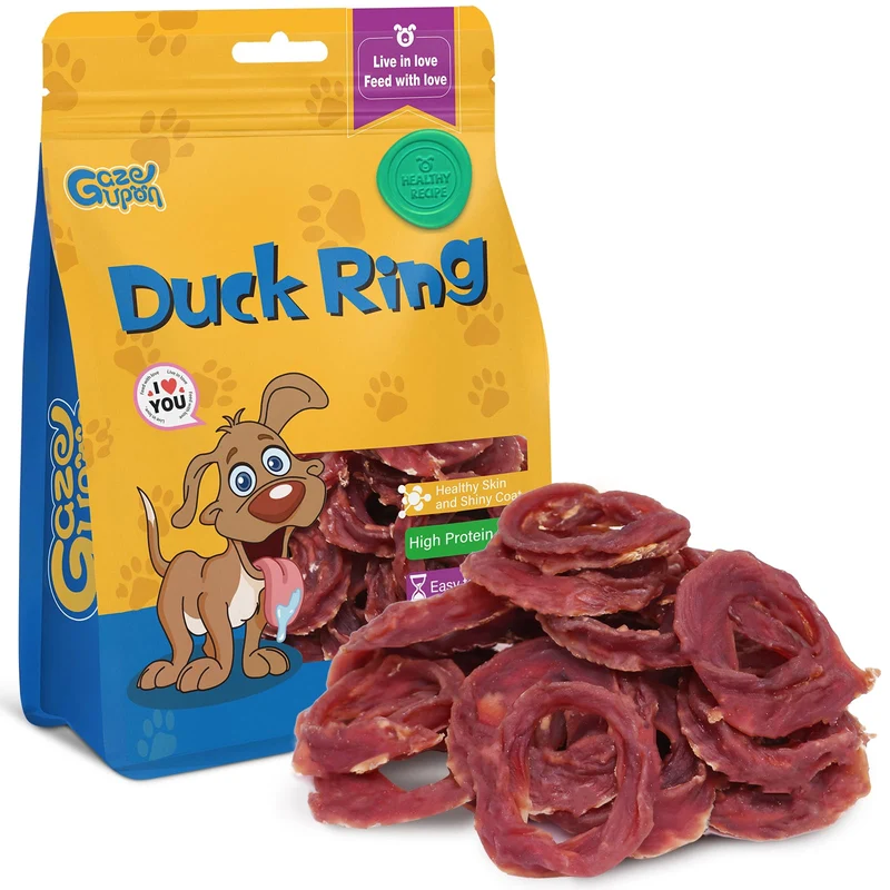 gazeupon Friandises pour chiens – Anneaux de canard naturels et récompenses d’entraînement