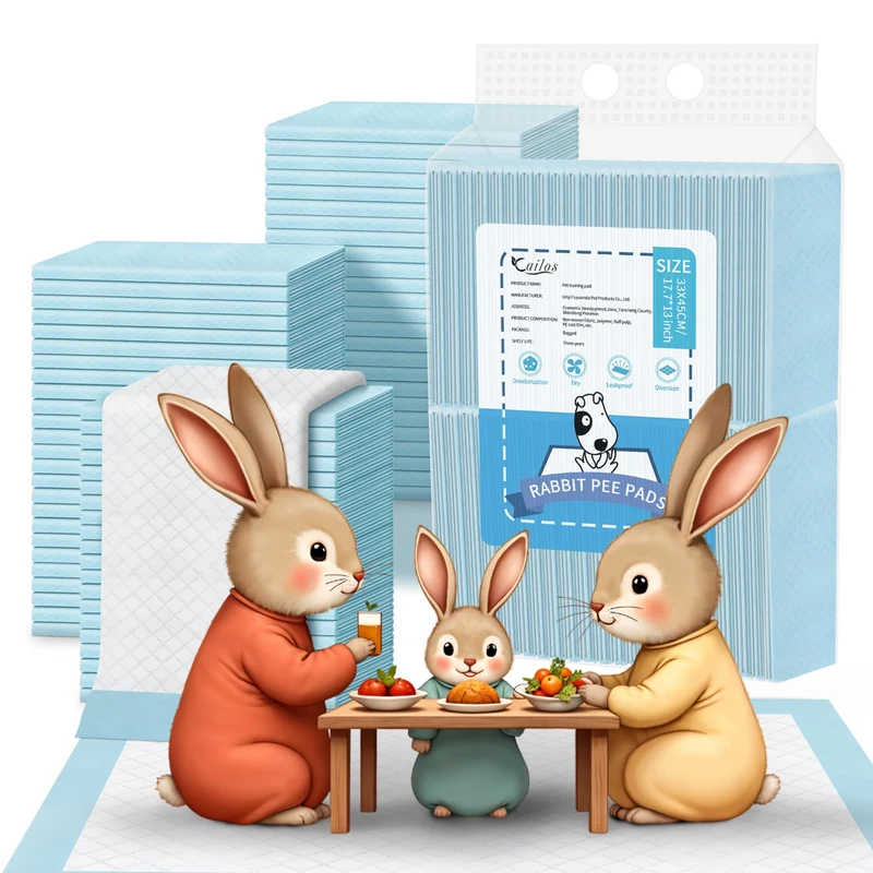 CAILOS Tapis Pipi absorbants pour Lapins et Petits Animaux – 33×45 cm, 100 pièces