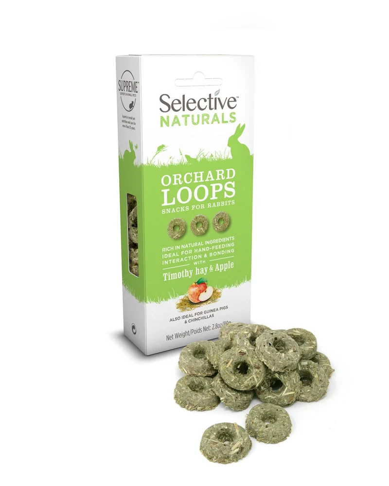 Supreme Petfoods – Selectifs Naturels Verger : Anneaux au Foin Timothy et Pomme (Lot de 4)