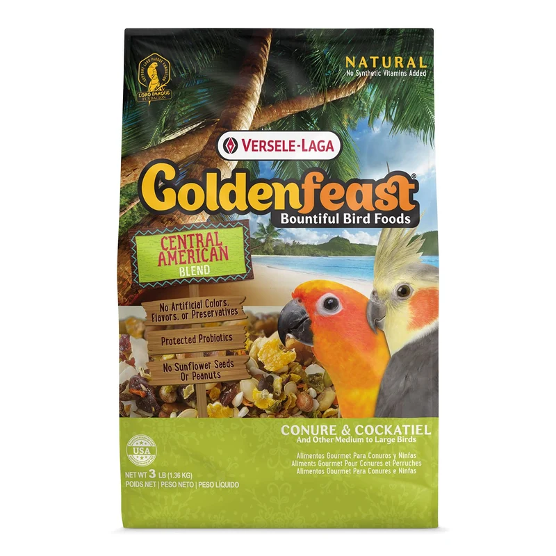 Goldenfeast VL Mélange Amérique centrale – 3 lb | Nourriture naturelle pour oiseaux | Versele-Laga