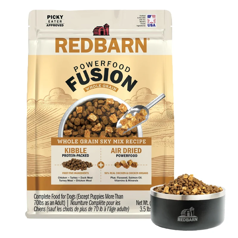 Redbarn Powerfood Fusion – Croquettes séchées à l’air – Recette au Poulet – Pour chien de tous âges – 3,5 lb – Fabriqué aux États‑Unis