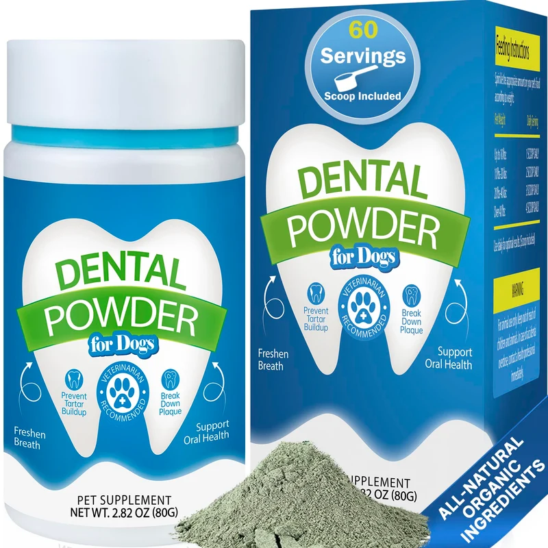 Poudre Dentaire Spanielbuns pour Chiens – Contrôle Plaque & Tartre, Haleine Fraîche et Probiotiques, 80 g