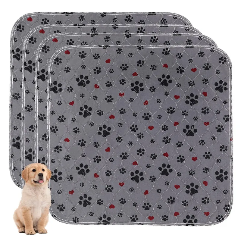 ESWIN Tapis Lavables pour Chiens 24x24 — Pack 4 Extra-Larges, Ultra Absorbants et Imperméables