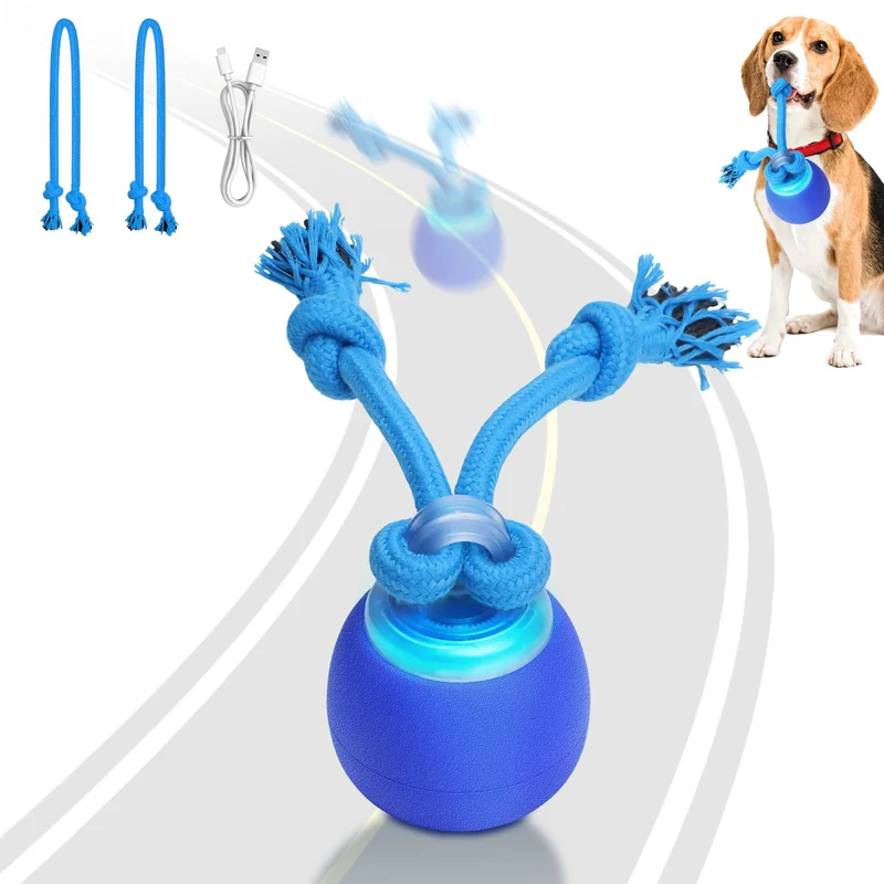 Saolife Balle Interactive pour Chiens – Jouet à Mouvement, Sifflement et Recharge USB-C