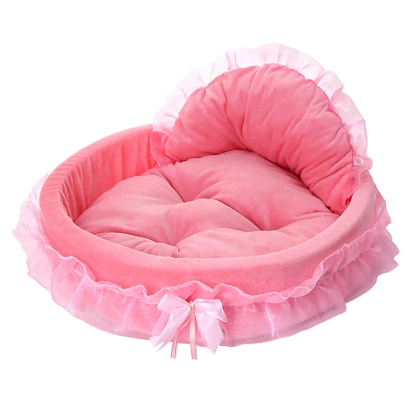 pawstrip Lit Rose pour Chiens et Chats — Couchage Plush Lavable et Style Princesse