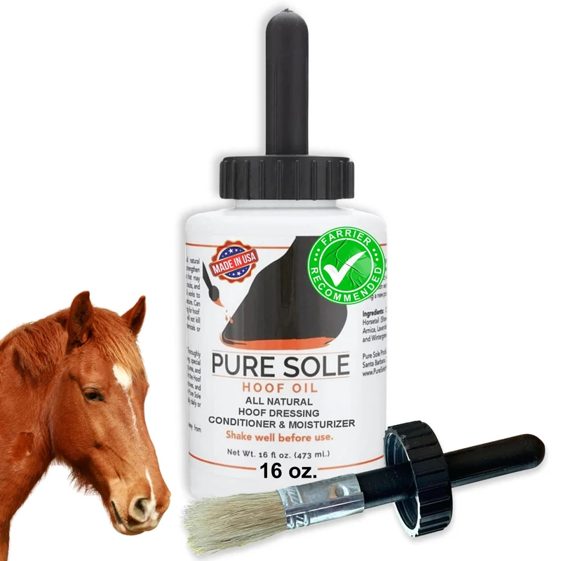 Pure Sole Huile de Sabot – Soin naturel pour chevaux avec pinceau