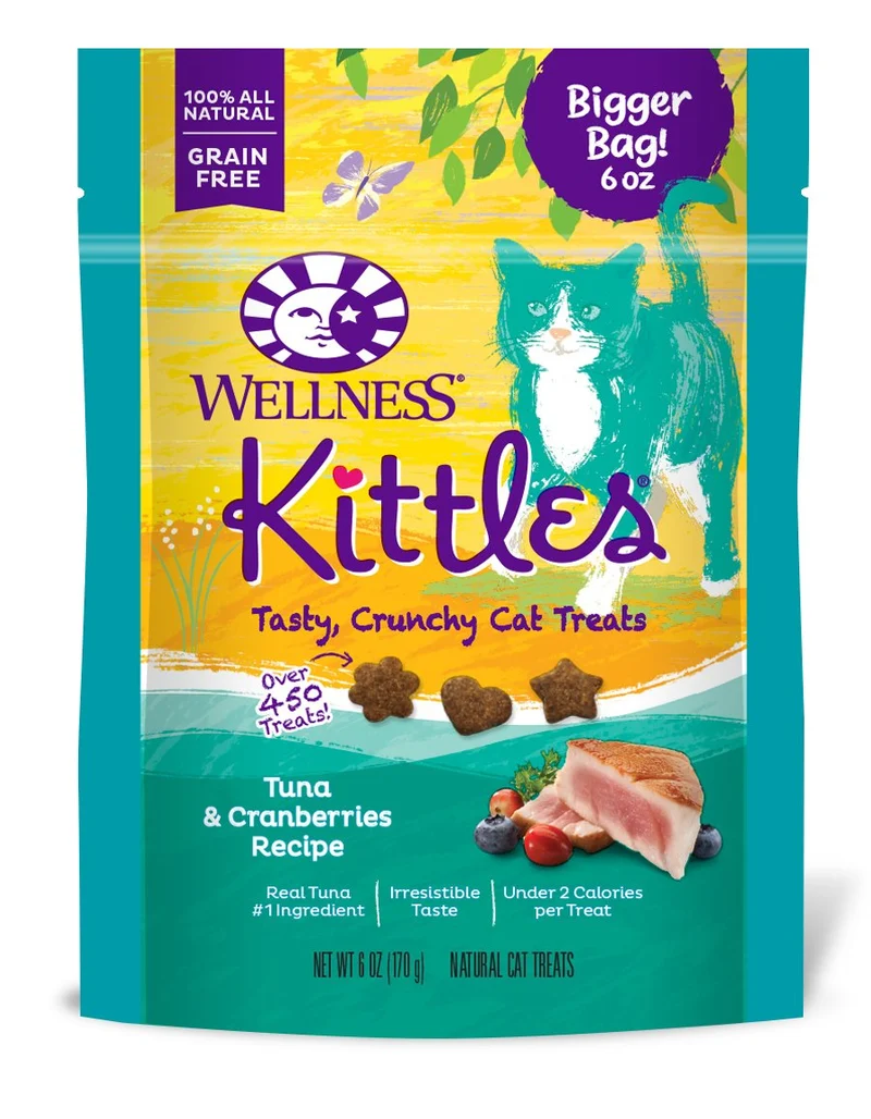 Wellness Kittles Friandises pour chat – Thon et Canneberges, Lot de 4 x 6 oz