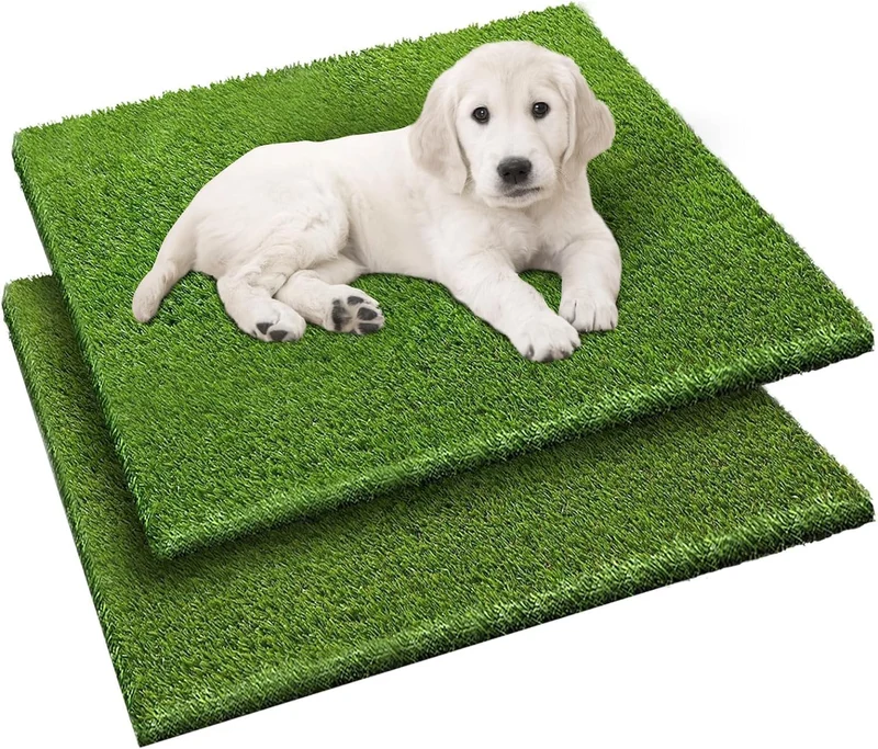 Fezep – Lot de 2 Tapis Herbe Artificielle 26x30 pour Chiens et Chats | Toilette Intérieure/Extérieure