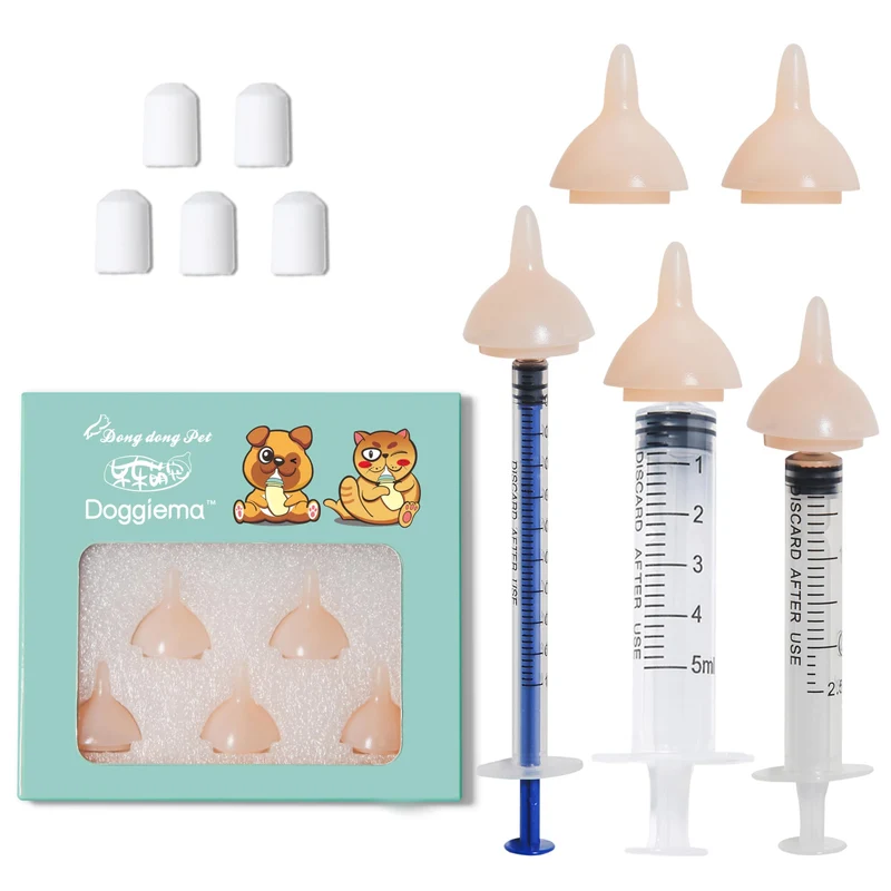 Doggiema Tétines et Seringues pour Chiots et Chatons – Kit Nourrissage Nouveau-né