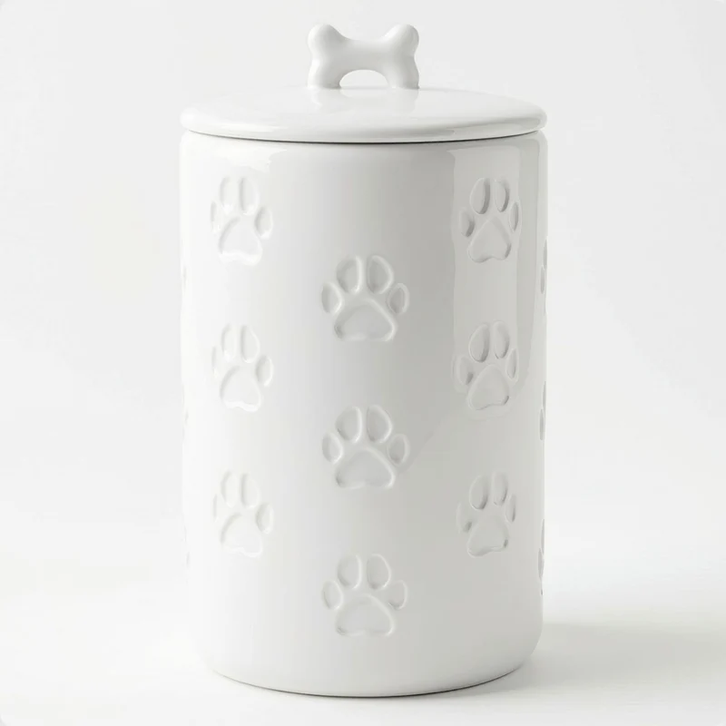 HB Design Co. Boîte à friandises pour chien – Hermétique, céramique, 7 tasses, 9x5 po