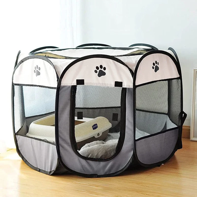 SENCONE Parc Portable pour Animaux – Enclos de Jeu Pliable pour Chiens et Chats