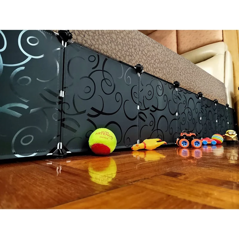 QIYIHOME Barrière pour Jouets – Barrière sous le lit extra-hauteur, 11,8 po x 83 po, noir