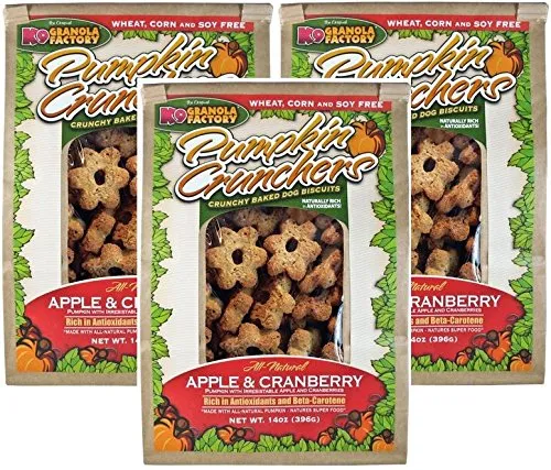 K9 Granola Factory Croquants Citrouille, Pommes et Canneberges – Lot de 3