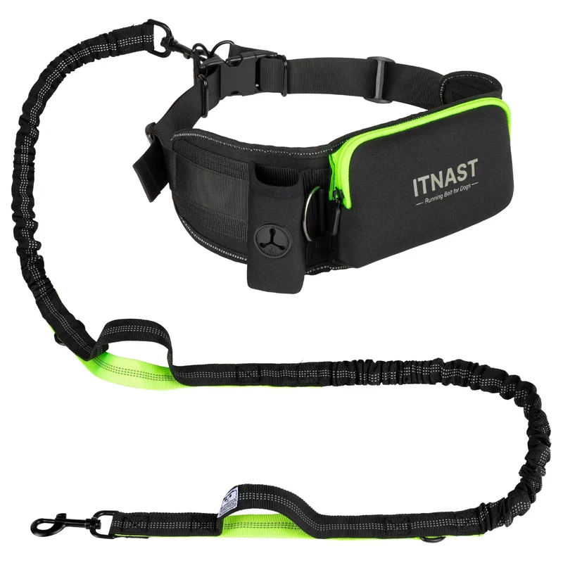 ITNAST Laisse sans mains pour chien – Ceinture-taille ergonomique et Laisse running