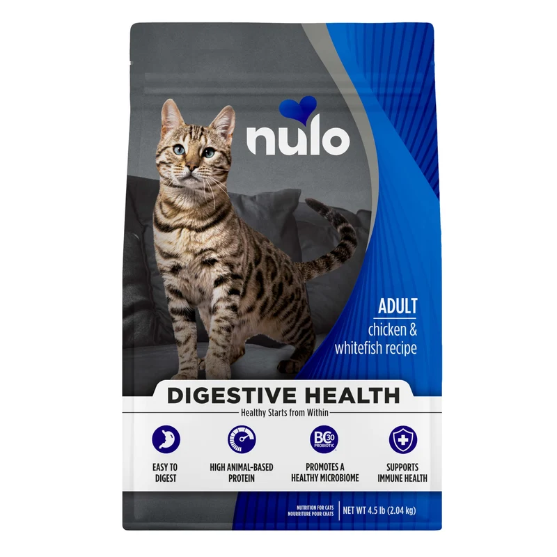 Nulo Santé Digestive Chat – Croquettes Poulet et Poisson Blanc 4,5 lb