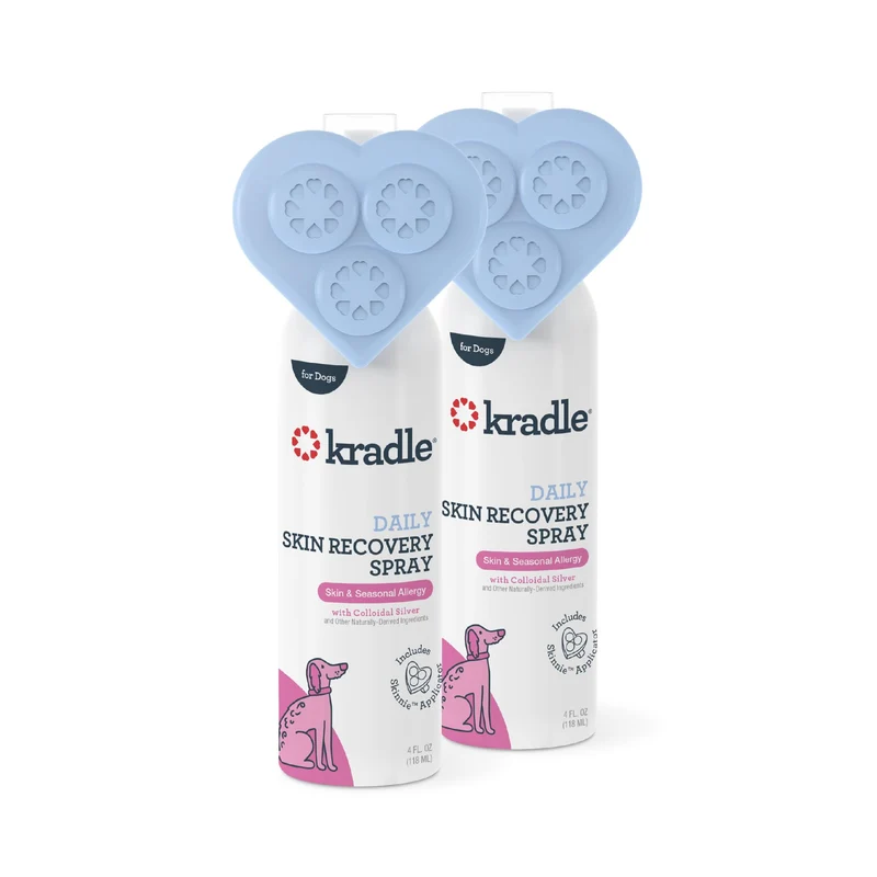 Kradle Spray Soin Peau pour Chiens – Argent Colloïdal, Lavande et Menthol – 2 Pack