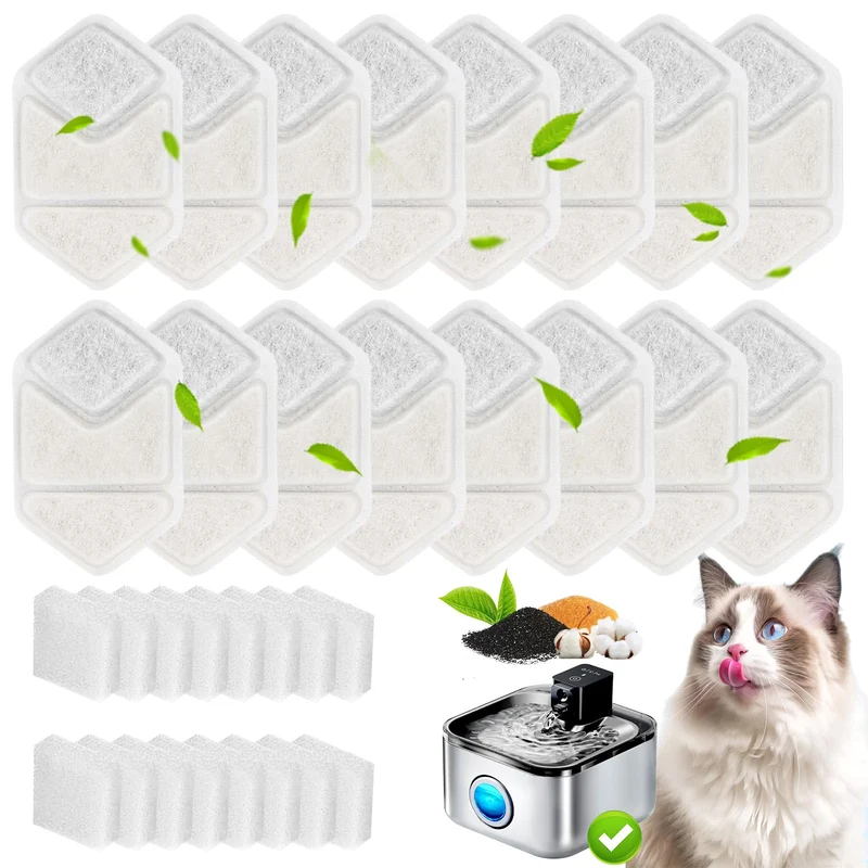 HOETEK Pack 16+16 filtres de remplacement pour Fontaine Speedeer ZTI0506 – Filtration multi-couches