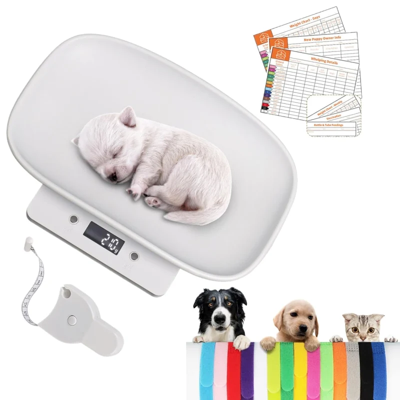 LYTDMSKY Balance Animaux Numérique — Pesée Précise pour Chiots jusqu'à 15 kg, Écran LCD Rétroéclairé et Portable
