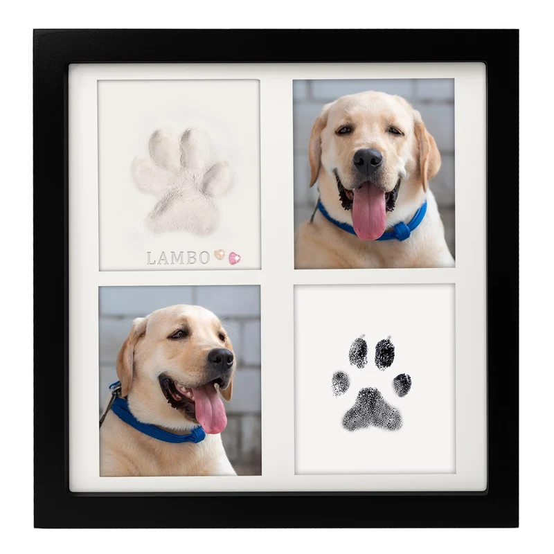 MYPAWLETS Kit Empreinte Encre et Argile pour Chiens et Chats – Cadre Keepsake 1-2 Animaux
