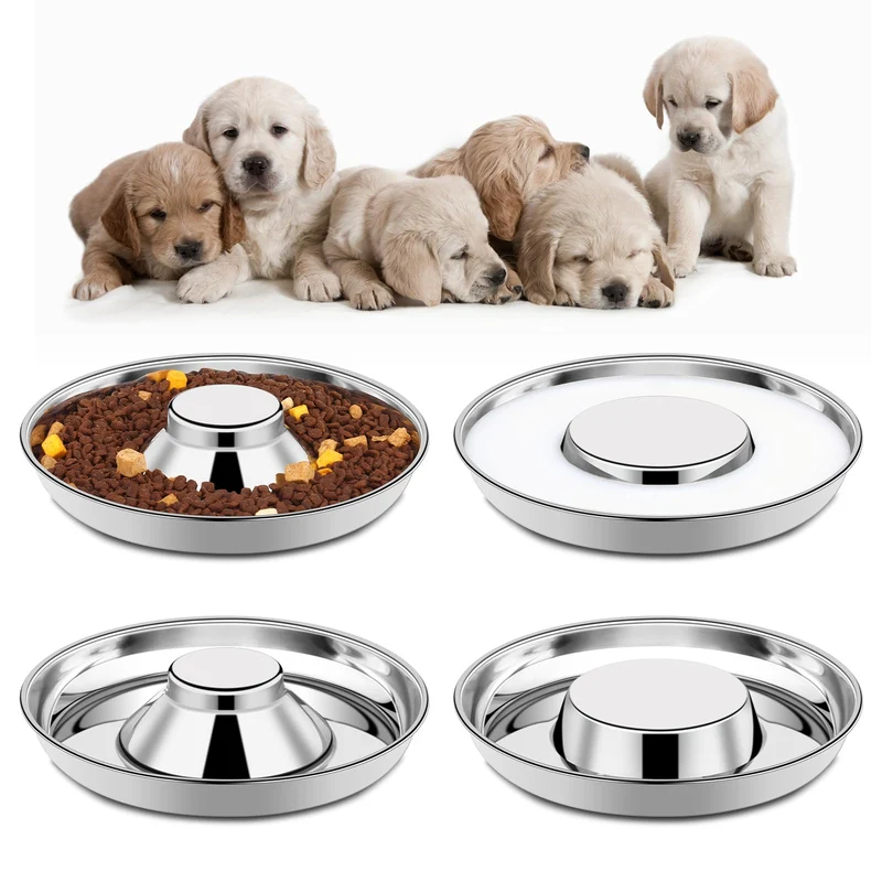 4 Bols pour Chiots en Acier Inox – Tchrules, Ensemble 4 Pièces