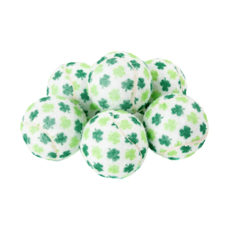 Midlee – Balles de Tennis pour Chien Saint-Patrick – Trèfle (Taille Régulière) Lot de 6