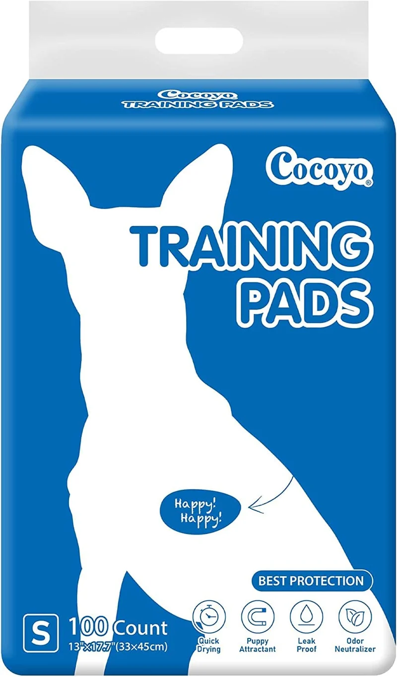 COCOYO Tapis d'Éducation – 100 pièces, 13 × 17 po | Tapis Pipi pour Chiens Ultra Absorbants, Bleu
