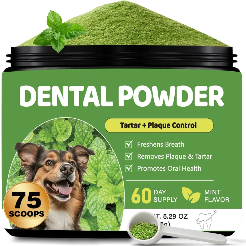Xuaobamm Poudre Dentaire pour Chiens — Nettoyage Dentaire, Haleine Fraîche, 150 g Menthe